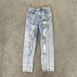 Spotted Blue Wild Fable High Rise Ripped Jeans
